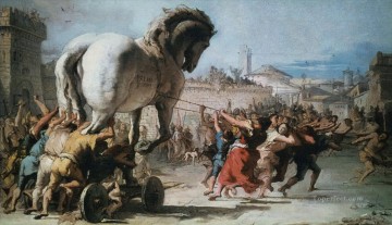馬 Painting - トロイの木馬の行列